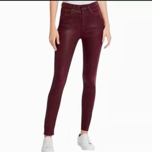 Rag and Bone NINA HIGH RISE SKINNY JEANS in "Coated Wine' Burgundy Color 31